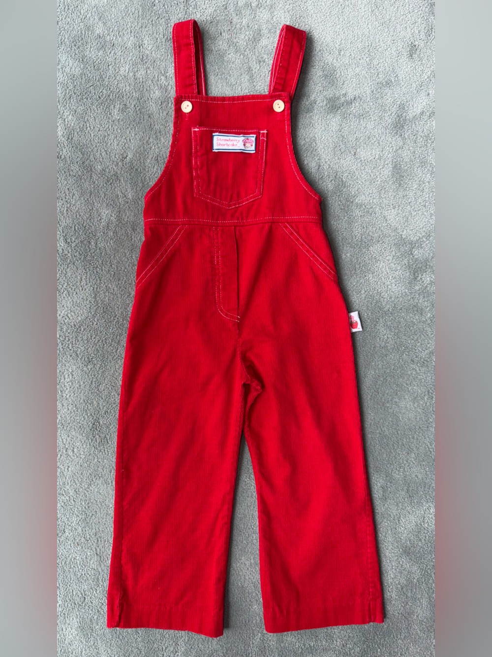 Vintage Strawberry Shortcake Vibrant Red Overalls MCMLXXX (1980)
